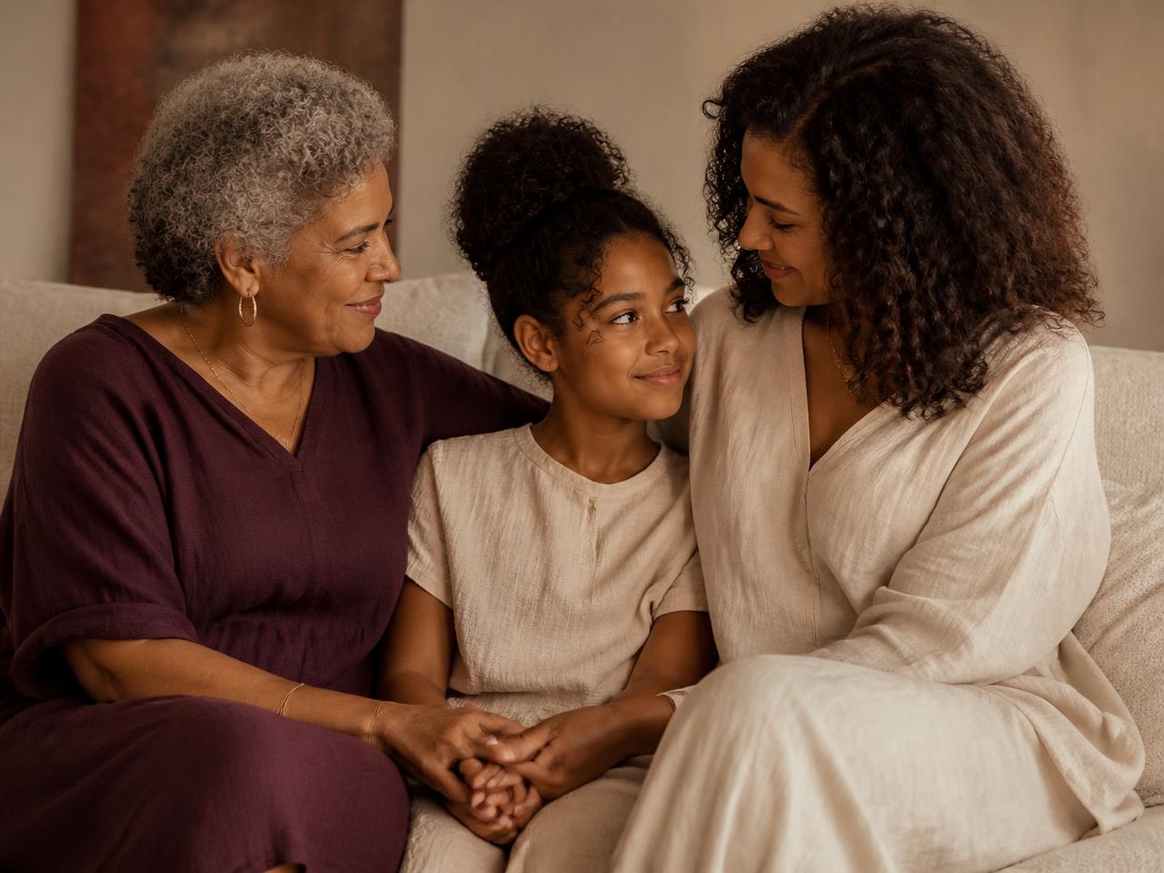 A family together at home